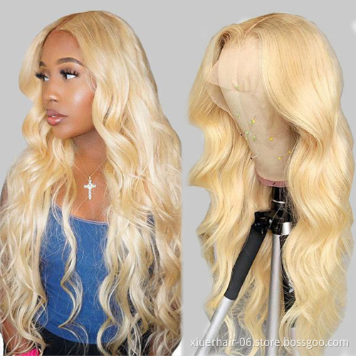 Cheap Peruvian 100% Cuticle Alligned Virgin 30 Inch Curly Deep Wave  Hd Lace Front Half Blonde 613 Human Hair Wigs With Frontal